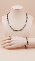 Collier maillons linéaires acier poli