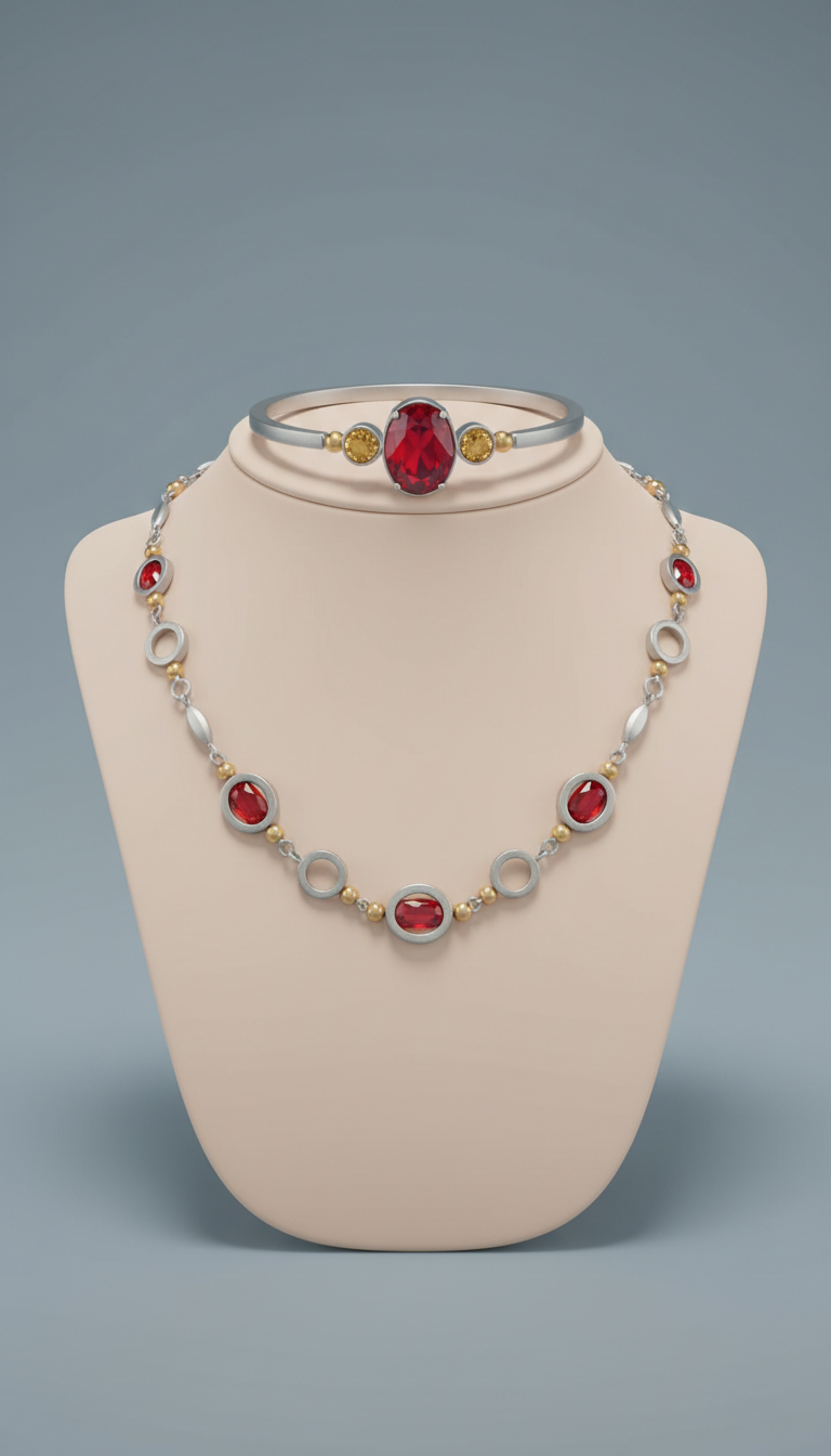 Parure accent rouge signal éclatant
